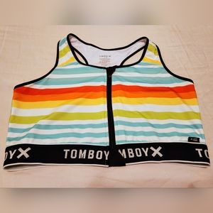 TomboyX Multicolor Striped Swim Top